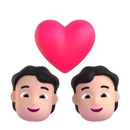 Couple with Heart: Light Skin Tone emoji on Microsoft