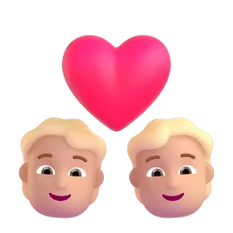 Emoji Coppia con cuore: carnagione abbastanza chiara su Microsoft