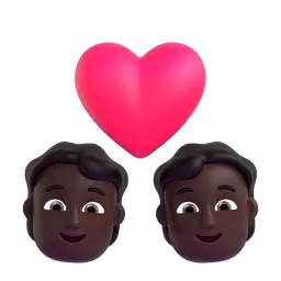 Couple with Heart: Dark Skin Tone emoji on Microsoft