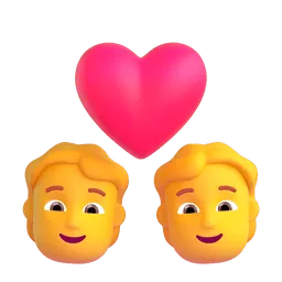 Emoji Pasangan dengan simbol hati pada Microsoft