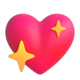 Microsoft での きらきらハート 絵文字