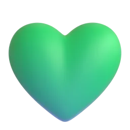 Green Heart emoji on Microsoft