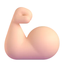 Angespannter Bizeps: helle Hautfarbe-Emoji auf Microsoft