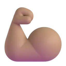 Flexed Biceps: Medium-Light Skin Tone emoji on Microsoft