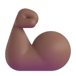 Flexed Biceps: Medium-Dark Skin Tone emoji on Microsoft