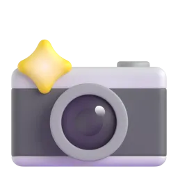 Fotoapparat mit Blitz-Emoji auf Microsoft