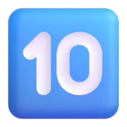 Keycap: 10 emoji on Microsoft