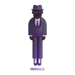 Person in Suit Levitating: Dark Skin Tone emoji on Microsoft