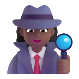 Woman Detective: Medium-Dark Skin Tone emoji on Microsoft