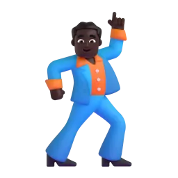 Man Dancing: Dark Skin Tone emoji on Microsoft