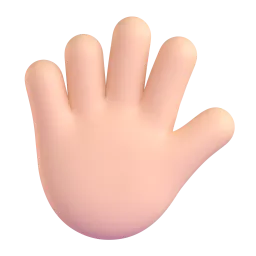 Emoji Mano aperta: carnagione chiara su Microsoft