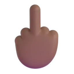 Emoji Dito medio: carnagione abbastanza scura su Microsoft