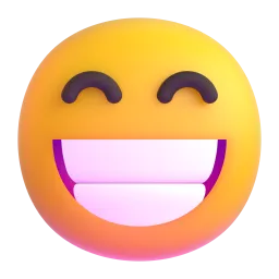 Beaming Face with Smiling Eyes emoji on Microsoft