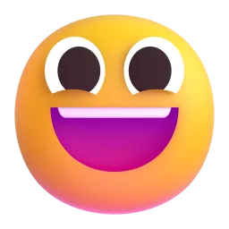 Grinsendes Gesicht mit großen Augen-Emoji auf Microsoft