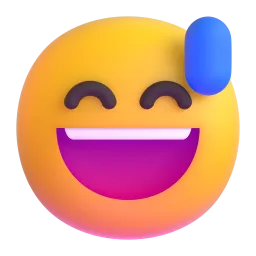Grinning Face with Sweat emoji on Microsoft