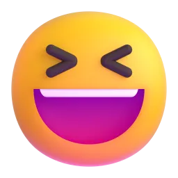 Grinning Squinting Face emoji on Microsoft
