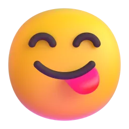 Face Savoring Food emoji on Microsoft