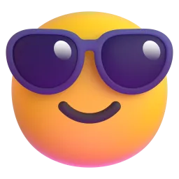 Emoji Faccina con sorriso e occhiali da sole su Microsoft