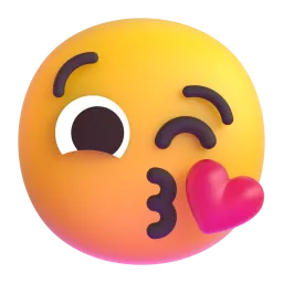 Emoji Muka melayangkan ciuman pada Microsoft