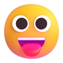 Face with Tongue emoji on Microsoft