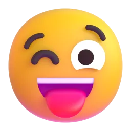 Winking Face with Tongue emoji on Microsoft