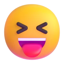 Squinting Face with Tongue emoji on Microsoft