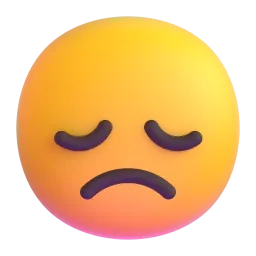 Disappointed Face emoji on Microsoft