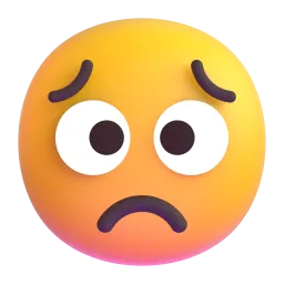 Worried Face emoji on Microsoft