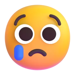 Emoji Visage qui pleure sur Microsoft