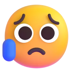 Sad but Relieved Face emoji on Microsoft