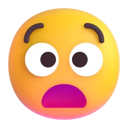 Anguished Face emoji on Microsoft