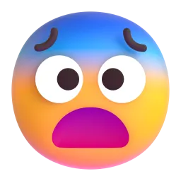 Fearful Face emoji on Microsoft