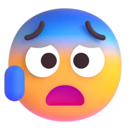 Emoji Muka gementar dan berpeluh sejuk pada Microsoft