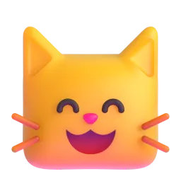 Grinsende Katze mit lachenden Augen-Emoji auf Microsoft
