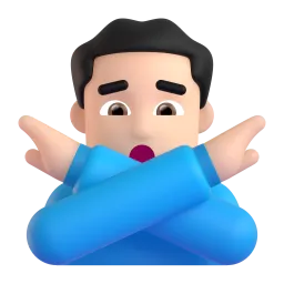 Man Gesturing NO: Light Skin Tone emoji on Microsoft