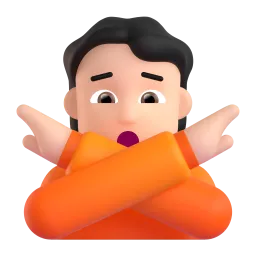 Emoji Persona che fa segno di no: carnagione chiara su Microsoft