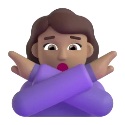 Emoji Donna con gesto di rifiuto: carnagione abbastanza chiara su Microsoft