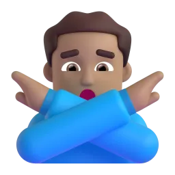 Man Gesturing NO: Medium-Light Skin Tone emoji on Microsoft
