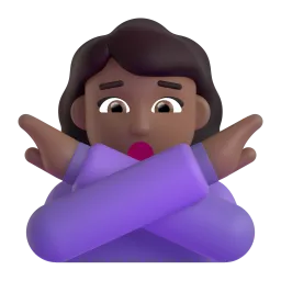 Emoji Donna con gesto di rifiuto: carnagione abbastanza scura su Microsoft