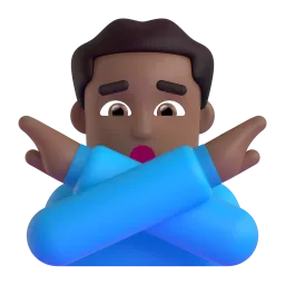 Mann mit überkreuzten Armen: mitteldunkle Hautfarbe-Emoji auf Microsoft