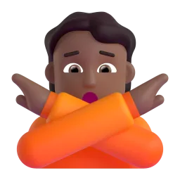 Emoji Gerak isyarat tidak: ton kulit sederhana gelap pada Microsoft