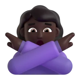Woman Gesturing NO: Dark Skin Tone emoji on Microsoft