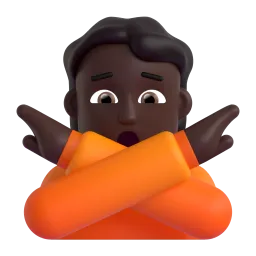 Emoji Gerak isyarat tidak: ton kulit gelap pada Microsoft