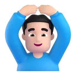Emoji Uomo con gesto OK: carnagione chiara su Microsoft