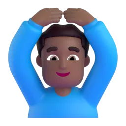Emoji Uomo con gesto OK: carnagione abbastanza scura su Microsoft