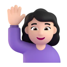 Emoji Donna con mano alzata: carnagione chiara su Microsoft
