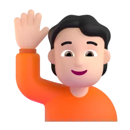 Person Raising Hand: Light Skin Tone emoji on Microsoft