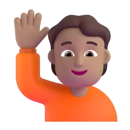 Person Raising Hand: Medium-Light Skin Tone emoji on Microsoft