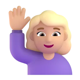 Emoji Mujer con la mano levantada: tono de piel medio en Microsoft