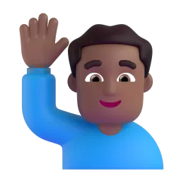 Emoji Lelaki mengangkat tangan: ton kulit sederhana gelap pada Microsoft